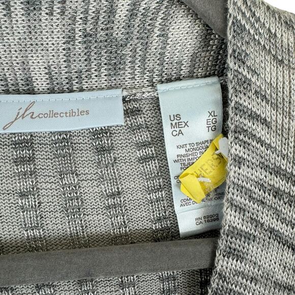 JH Collectibles Gray Heather Long Bell Sleeve Stretchy Button Front Cardigan XL - Picture 4 of 5
